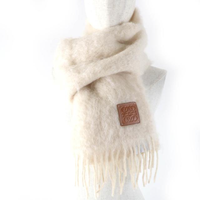 LOEWE モヘア マフラー アナグラム アイボリー系