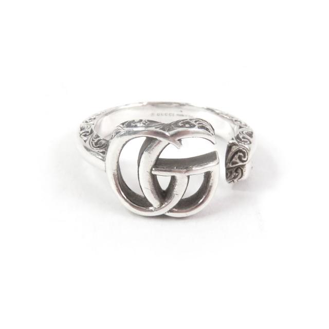 美品□GUCCI グッチ 627760 アラベスク キーモチーフ GGロゴ リング・指輪 SV925 シルバー 15 イタリア製 総重量5.73g メンズオススメ_5