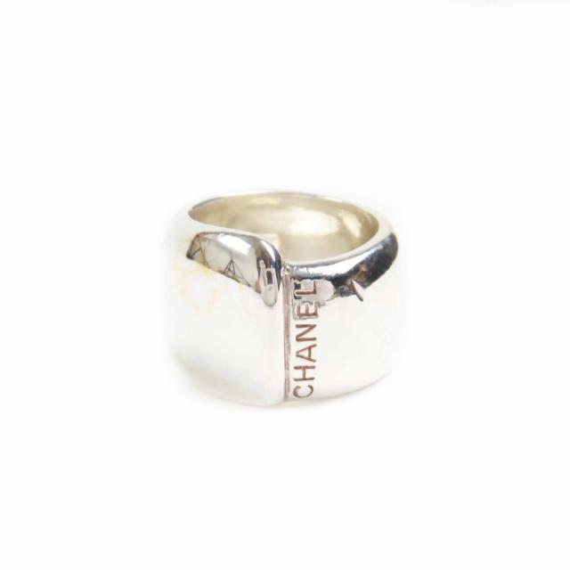 美品◎CHANEL シャネル ヴィンテージ ロゴ リング・指輪 SV925 シルバー 10号 重量18g レディース