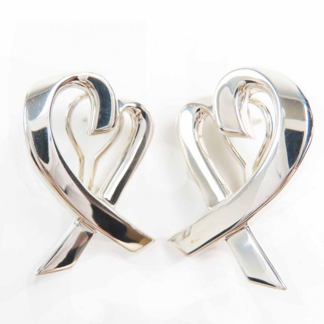 極美品 ティファニー ラビングハート ピアス キャッチ社外品 シルバー