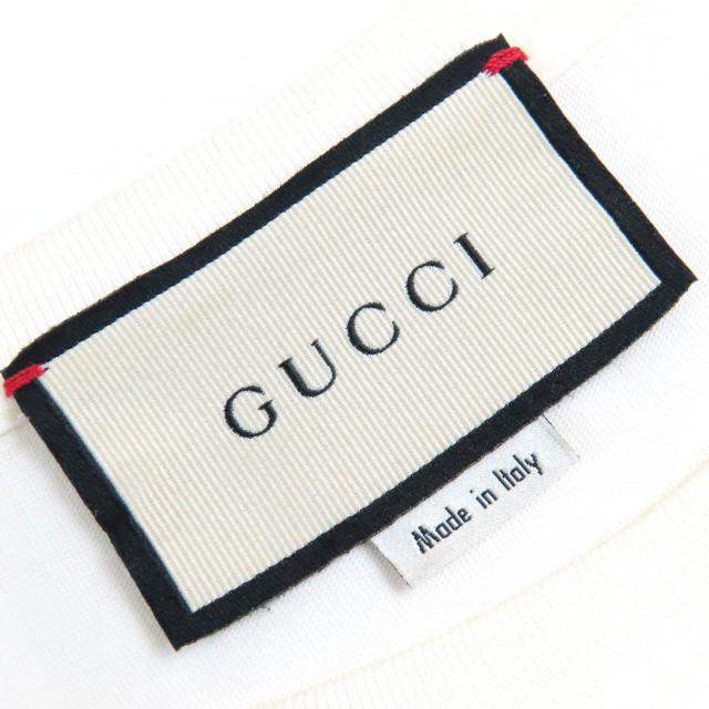 美品△GUCCI グッチ 615044 コットン100％ EQUILIBRIUM ピッグ刺繍 クルーネック 半袖Ｔシャツ オフホワイト マルチカラー XXS 正規品_4