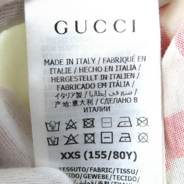 美品△GUCCI グッチ 615044 コットン100％ EQUILIBRIUM ピッグ刺繍 クルーネック 半袖Ｔシャツ オフホワイト マルチカラー XXS 正規品_6