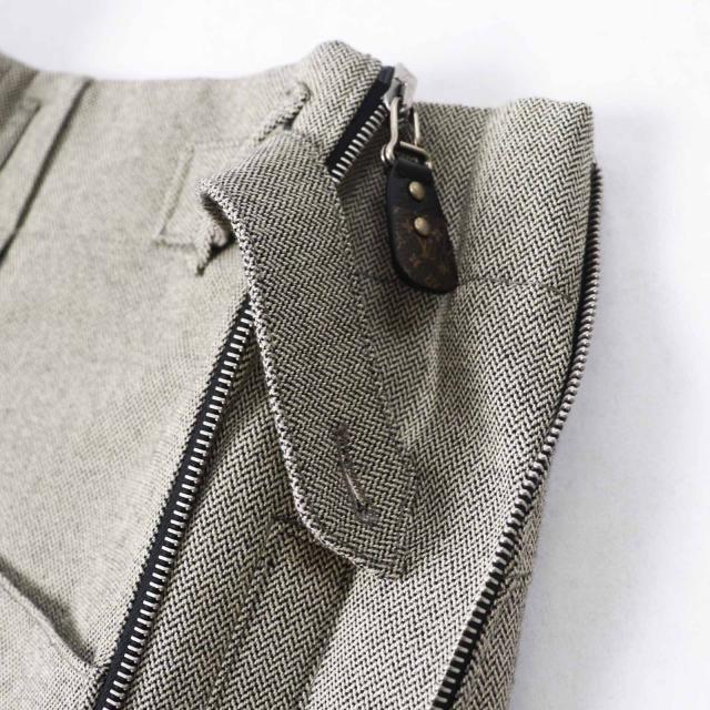 未使用品◎LOUIS VUITTON ルイヴィトン 23AW カシミヤ混 サイドZIP付き 7分丈 パンツ ベージュ系 32 イタリア製 正規品 レディース_4
