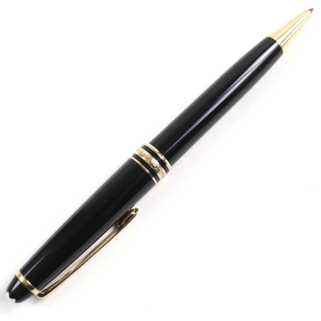 良品○MONTBLANC モンブラン マイスターシュテュック Pix ロゴ刻印 ホワイトスター ツイスト式 ボールペン ブラック ゴールド 筆記確認済 ボールペン