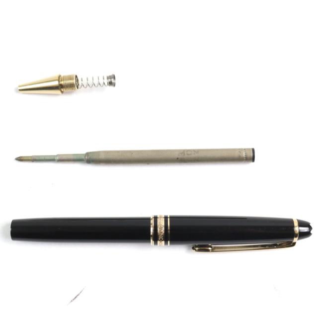 良品○MONTBLANC モンブラン マイスターシュテュック Pix ロゴ刻印 ホワイトスター ツイスト式 ボールペン ブラック ゴールド 筆記確認済 ボールペン