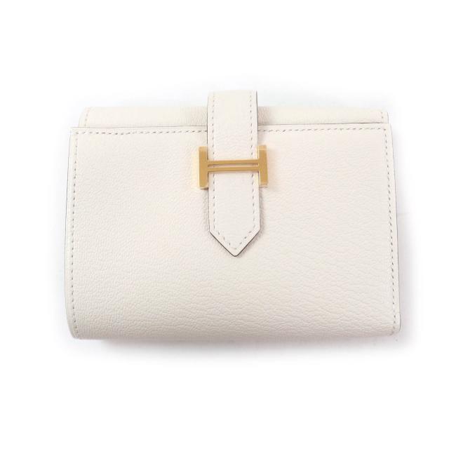 未使用品★HERMES エルメス ベアン コンビネ ナタ ゴールド金具 Hロゴ金具 コンパクトウォレット シェーブル 三つ折り財布 U刻印 箱付き