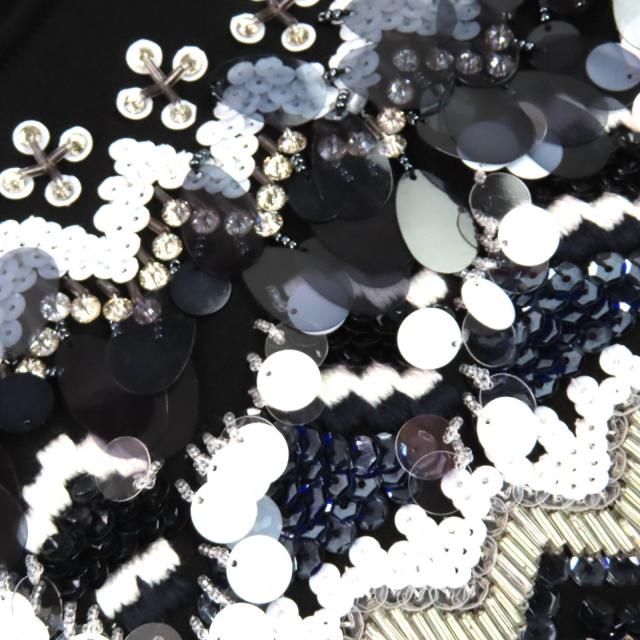 極美品△VALENTINO ヴァレンティノ コットン100％ ロゴ刺繍 ビーズ装飾 クルーネック 長袖 トレーナー スウェット ブラック XS 正規品_3
