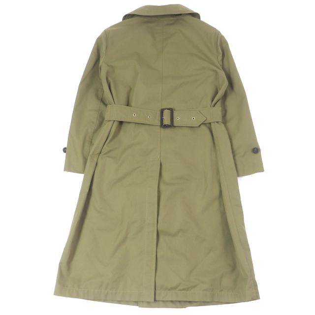 極美品□BURBERRY バーバリー 4551350 コットン100% ロゴボタン トレンチコート カーキ 44 ガーメント付き イタリア製 正規品 メンズ