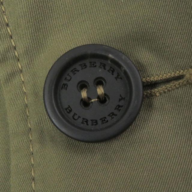 極美品□BURBERRY バーバリー 4551350 コットン100% ロゴボタン トレンチコート カーキ 44 ガーメント付き イタリア製 正規品 メンズ