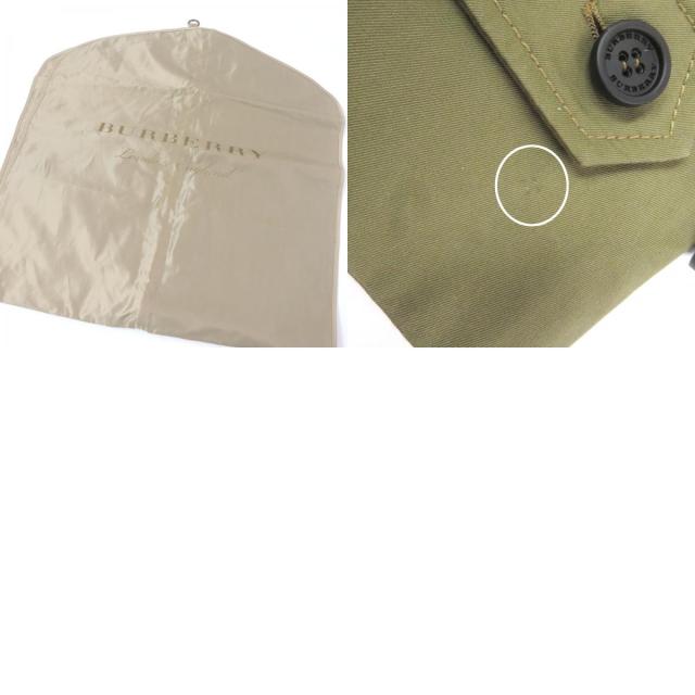 極美品□BURBERRY バーバリー 4551350 コットン100% ロゴボタン トレンチコート カーキ 44 ガーメント付き イタリア製 正規品 メンズ