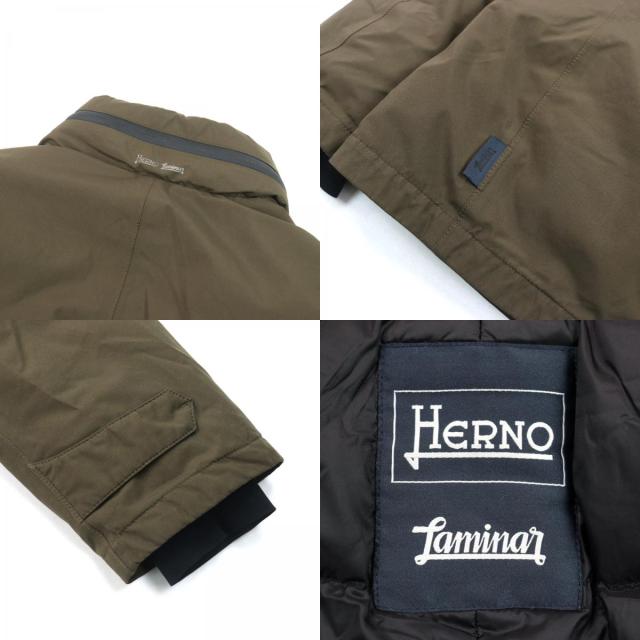 良品○Herno ヘルノ PI075UL Laminar ラミナー GORE-TEX ゴアテックス M-65 ロゴタグ スタンドカラー ダウンジャケット 46 正規品 メンズ_7