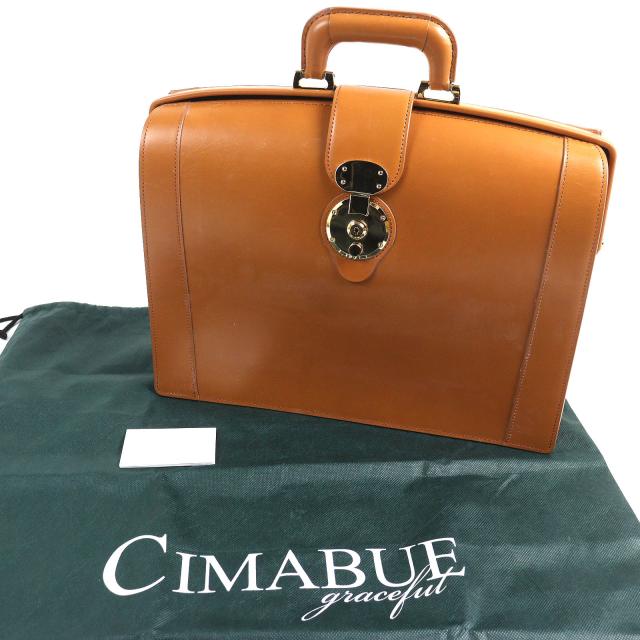 極美品△CIMABUE チマブエ アレキサンダー ダレスバッグ ブライドルレザー ビジネスバッグ キャメル ゴールド金具 保存袋付き メンズ_1