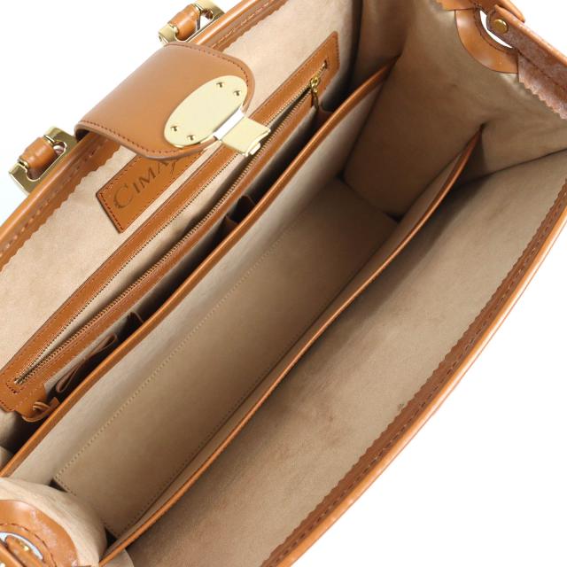 極美品△CIMABUE チマブエ アレキサンダー ダレスバッグ ブライドルレザー ビジネスバッグ キャメル ゴールド金具 保存袋付き メンズ_8