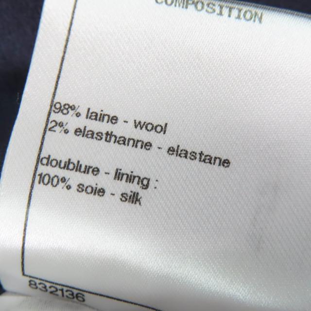 極美品☆CHANEL シャネル P59081V39106 ウール 六角ココボタン ジグザグ柄 コート ブラック ホワイト 36 フランス製 正規品 レディース_8