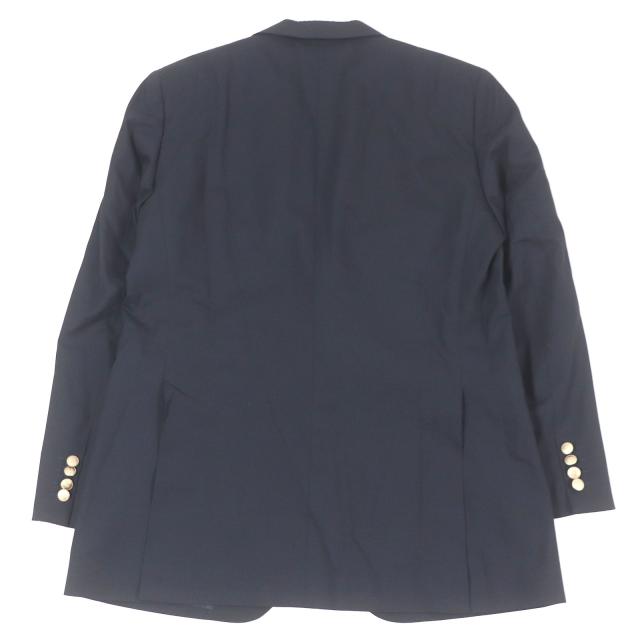 美品□BURBERRY LONDON バーバリーロンドン ウール モヘア 金ロゴボタン シングル テーラードジャケット 紺 96-86-170/AB5 日本製 正規品