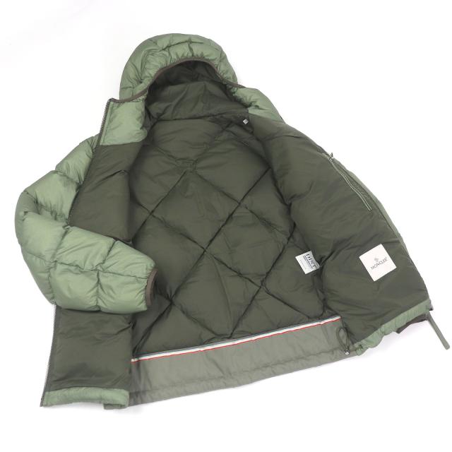 極美品□MONCLER モンクレール 21-22AW REYNAUD フーデッド ダウンジャケット セージグリーン 0 ハンガー・ガーメント付き 正規品 メンズ_2