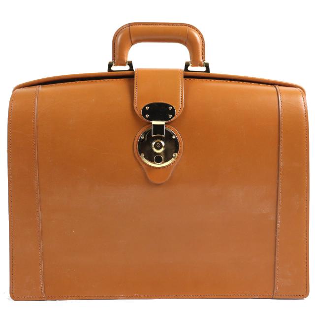 極美品△CIMABUE チマブエ アレキサンダー ダレスバッグ ブライドルレザー ビジネスバッグ キャメル ゴールド金具 保存袋付き メンズ