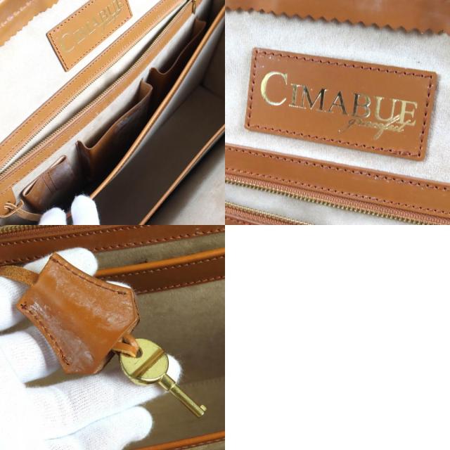 極美品△CIMABUE チマブエ アレキサンダー ダレスバッグ ブライドルレザー ビジネスバッグ キャメル ゴールド金具 保存袋付き メンズ_9
