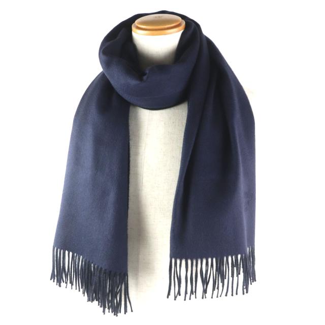 エルメス カシミヤ100％ ストール マフラー ショール ロゴ 刺繍 黒