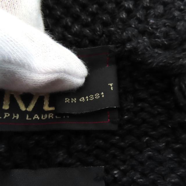 未使用品★RRL ダブルアールエル コットン100％ イカリボタン付 ショールカラー ケーブル編み カーディガン インディゴブラック 1 正規品_7