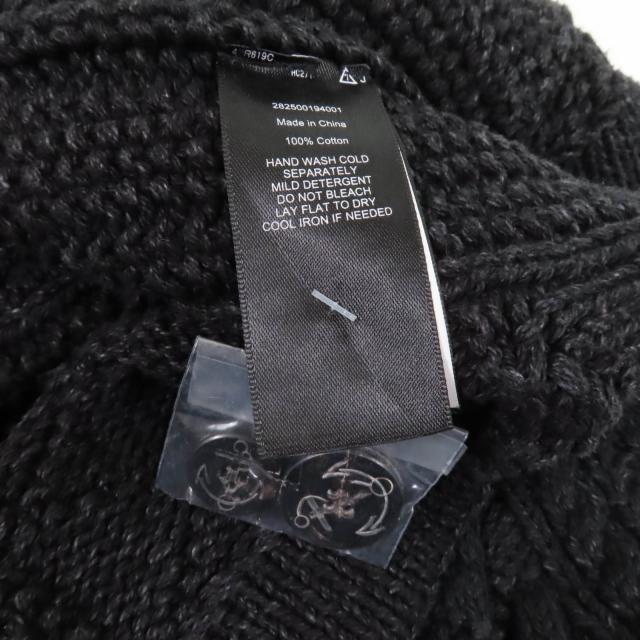 未使用品★RRL ダブルアールエル コットン100％ イカリボタン付 ショールカラー ケーブル編み カーディガン インディゴブラック 1 正規品_8