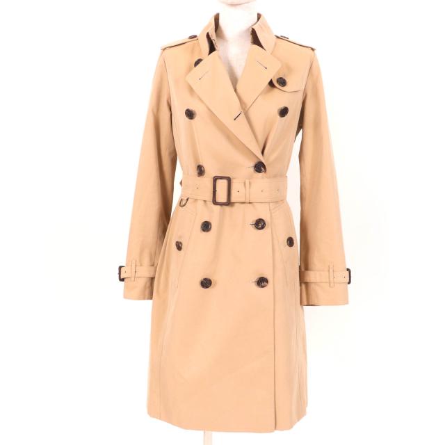 美品☆BURBERRY LONDON バーバリーロンドン ウールライナー付 裏地ノバチェック柄 トレンチコート ベージュ 36 日本製 正規品 レディース