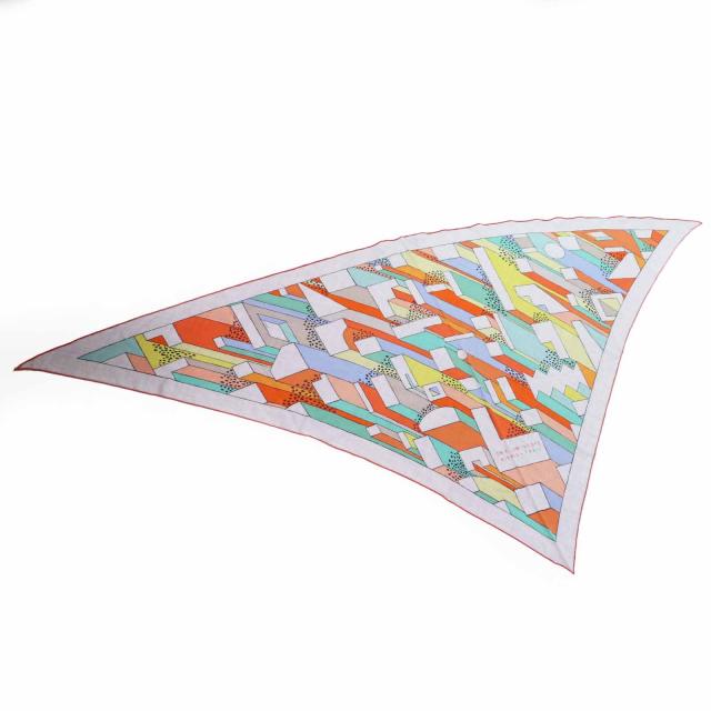 未使用品◎HERMES エルメス H363048S HTH2305 トライアングルジェアン ON A SUMMER DAY オンアサマーデイ カシミヤ シルク ストール