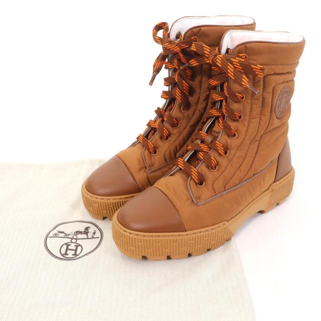 HERMES ブラウン アンクルブーツ 37 未使用品☆HERMES エルメス