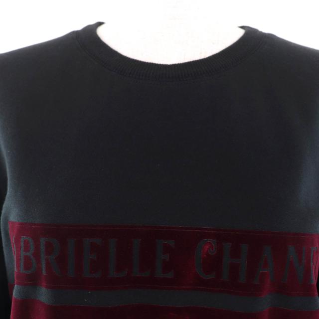 良品☆CHANEL シャネル P57408K07541 コットン ガブリエル ココマーク フロッキーロゴ スウェット ブラック 38 仏製 正規品 レディース_3