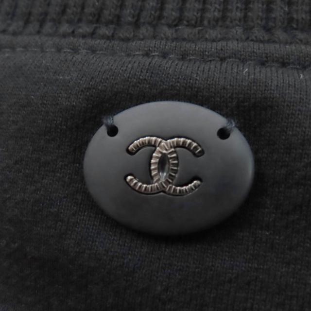 良品☆CHANEL シャネル P57408K07541 コットン ガブリエル ココマーク フロッキーロゴ スウェット ブラック 38 仏製 正規品 レディース_5