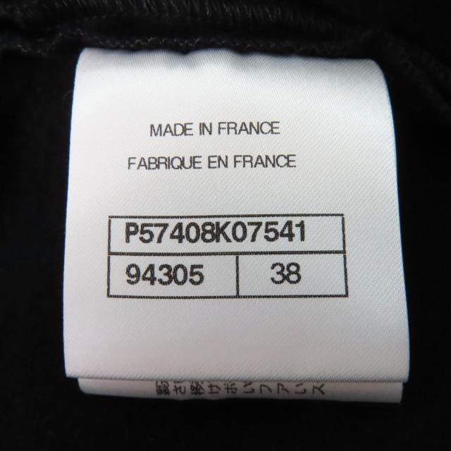 良品☆CHANEL シャネル P57408K07541 コットン ガブリエル ココマーク フロッキーロゴ スウェット ブラック 38 仏製 正規品 レディース_8