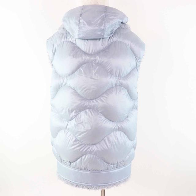 美品◎MONCLER モンクレール 22-23AW ACHARD アシャール エコファー リバーシブル ZIP ダウンベスト ライトブルー 1 正規品 レディース_5