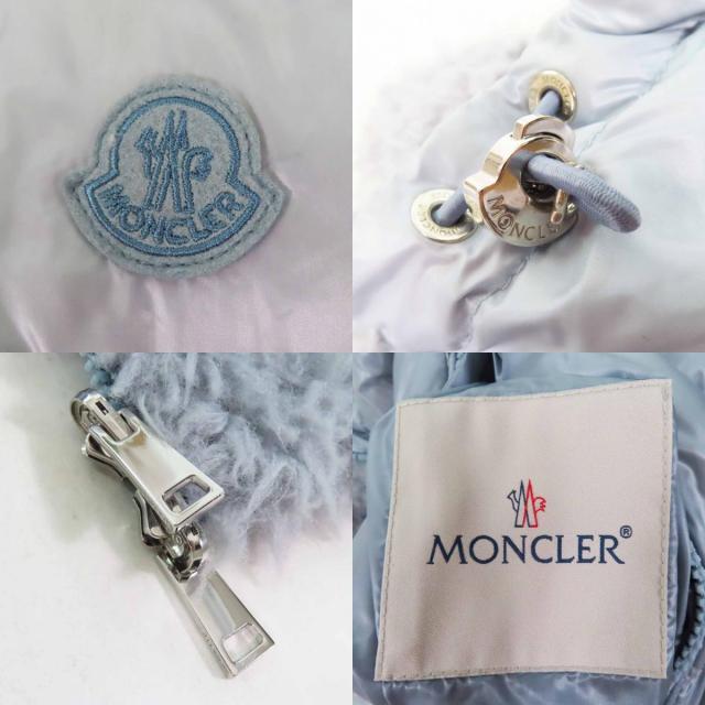 美品◎MONCLER モンクレール 22-23AW ACHARD アシャール エコファー リバーシブル ZIP ダウンベスト ライトブルー 1 正規品 レディース_7