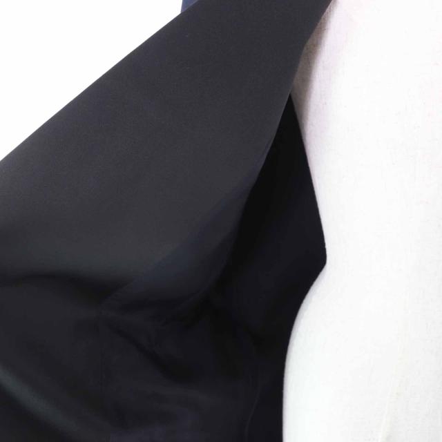 美品◎CELINE セリーヌ 2 8H28/5065 フィービーファイロ サテンラペル クロンビーコート ネイビー ブラック 34 仏製 正規品 レディース_4