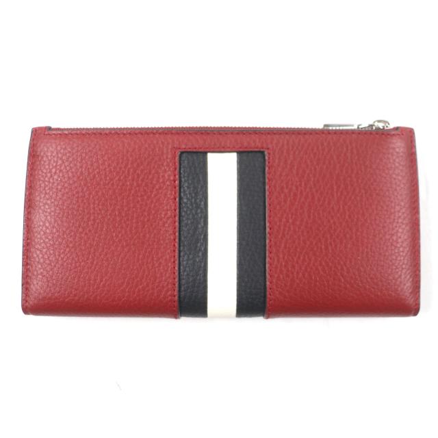 未使用品▽BALLY バリー TILL.TSP ロゴ刻印入り ストライプ レザー
