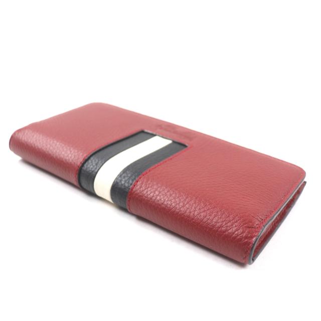 未使用品▽BALLY バリー TILL.TSP ロゴ刻印入り ストライプ レザー