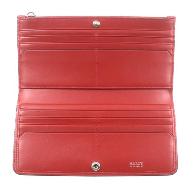未使用品▽BALLY バリー TILL.TSP ロゴ刻印入り ストライプ レザー