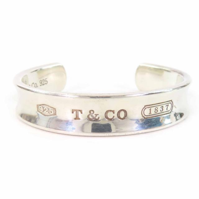 美品◎TIFFANY&Co. ティファニー 1837 ナロー バングル ブレスレット SV925 シルバー 重量35g レディース