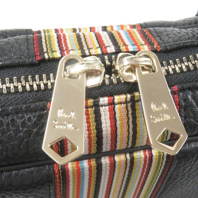 未使用品□Paul Smith ポールスミス PORTFOLIO マルチストライプ 2WAY レザー ブリーフケース ショルダーバッグ ブラック 保存袋付き_8