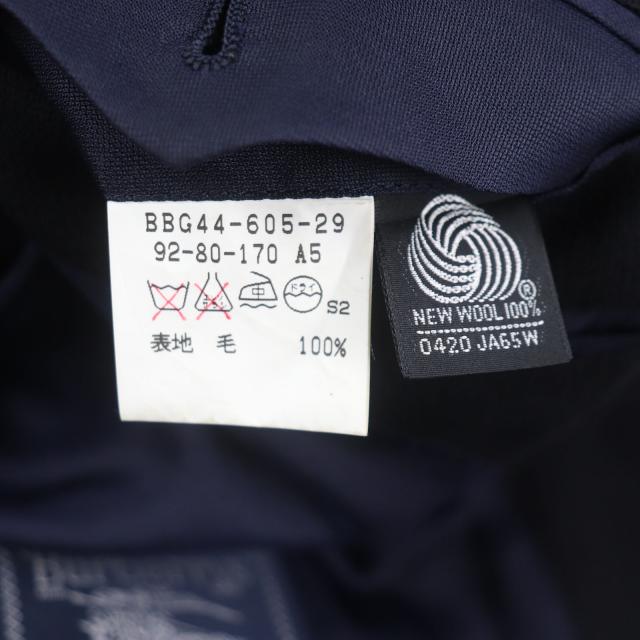 極美品▼Burberrys バーバリー ヴィンテージ 金ボタン シングルジャケット 紺ブレザー テーラード ダークネイビー 92-80-170 A5 M相当