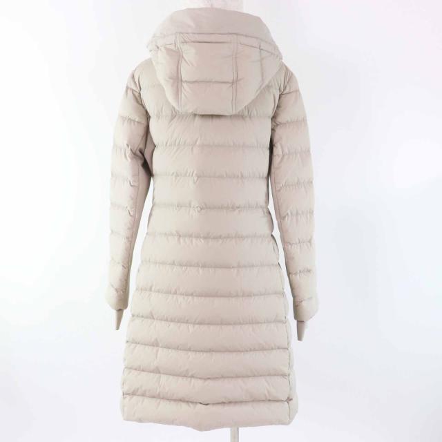 極美品◎BURBERRY LONDON バーバリーロンドン ラバーロゴワッペン フード付き ロングダウンコート ライトベージュ M 正規品 レディース_3