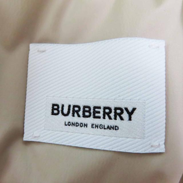 極美品◎BURBERRY LONDON バーバリーロンドン ラバーロゴワッペン フード付き ロングダウンコート ライトベージュ M 正規品 レディース_6