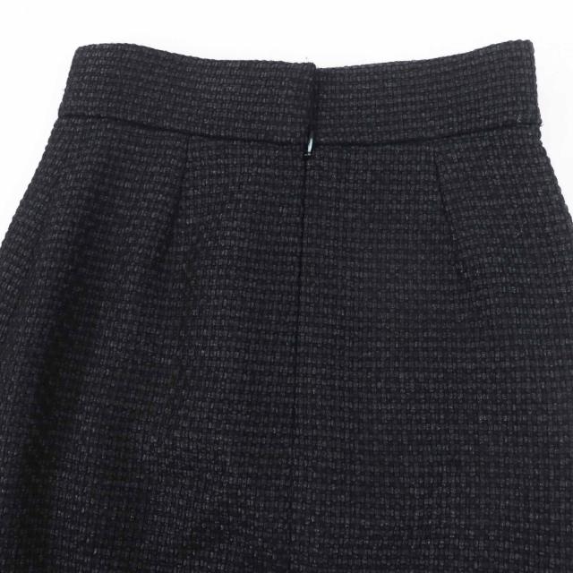 極美品◎CHANEL シャネル P36751 ココマーク付き ツイード ひざ下丈 タイトスカート ブラック 36 仏製 正規品 レディース_3