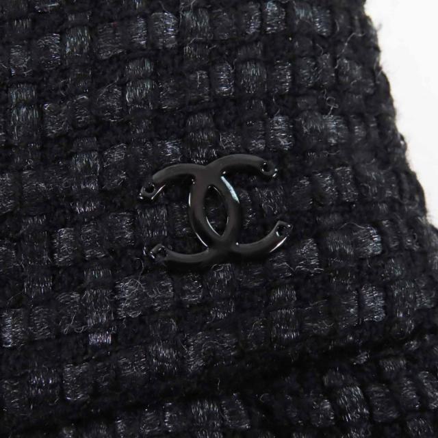 極美品◎CHANEL シャネル P36751 ココマーク付き ツイード ひざ下丈 タイトスカート ブラック 36 仏製 正規品 レディース_5