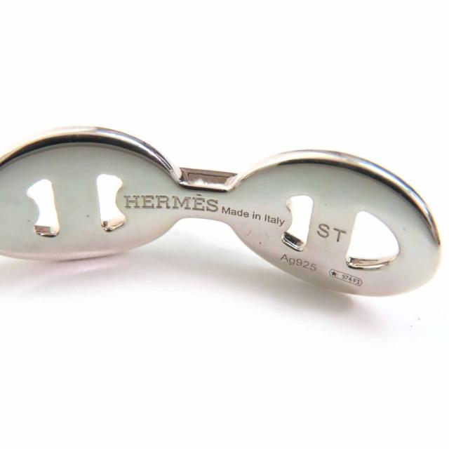 極美品◎HERMES エルメス 2024年製 シェーヌダンクル アンシェネ バングル ブレスレット AG925 シルバー ST イタリア製 レディース_4