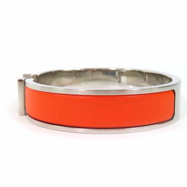 未使用品◎HERMES エルメス クイック H PM クイックHH ファン バングル ブレスレット メタル オレンジ シルバー フランス製 レディース_1