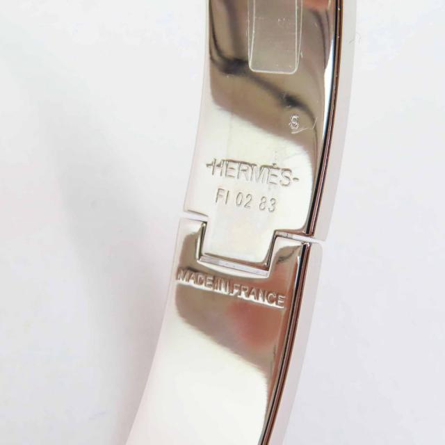 未使用品◎HERMES エルメス クイック H PM クイックHH ファン バングル ブレスレット メタル オレンジ シルバー フランス製 レディース_5