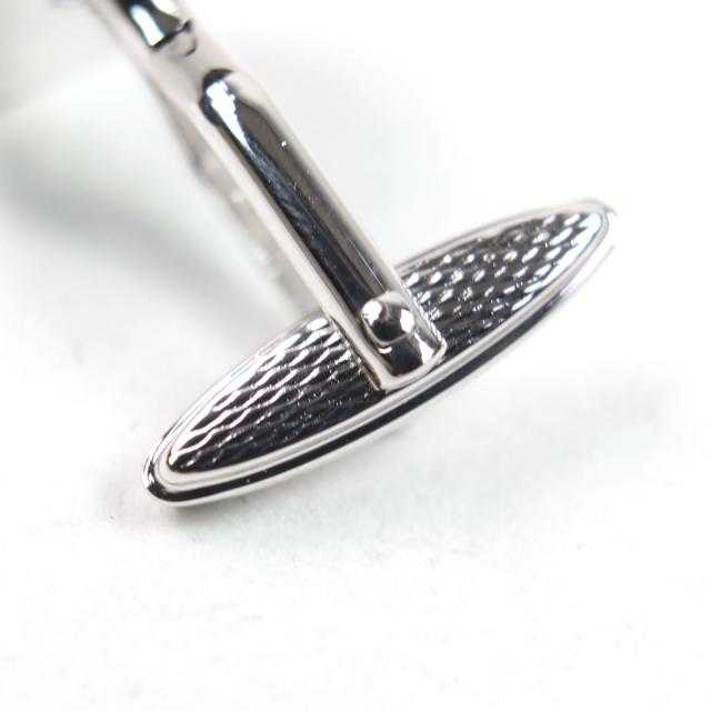 極美品○Dunhill ダンヒル ミレニアム ロゴ刻印 ラウンドシェイプ カフスボタン カフリンクス カラーストーン シルバーレッド ケース付_7