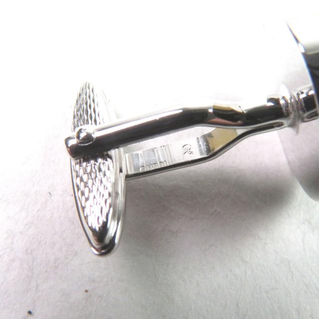 極美品○Dunhill ダンヒル ミレニアム ロゴ刻印 ラウンドシェイプ カフスボタン カフリンクス カラーストーン シルバーレッド ケース付_8