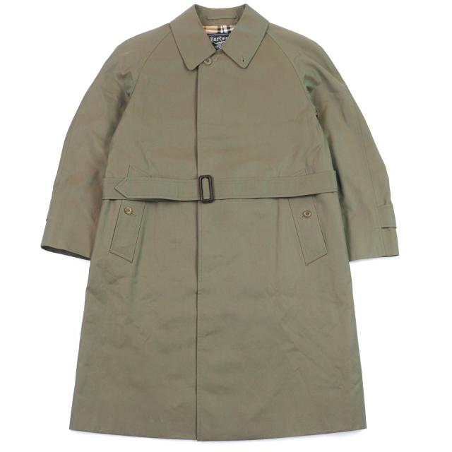極美品○Burberrys バーバリー ヴィンテージ WR050-902-79 ベルト付き 比翼仕立て 裏地ノバチェック柄 ステンカラーコート 160 メンズ